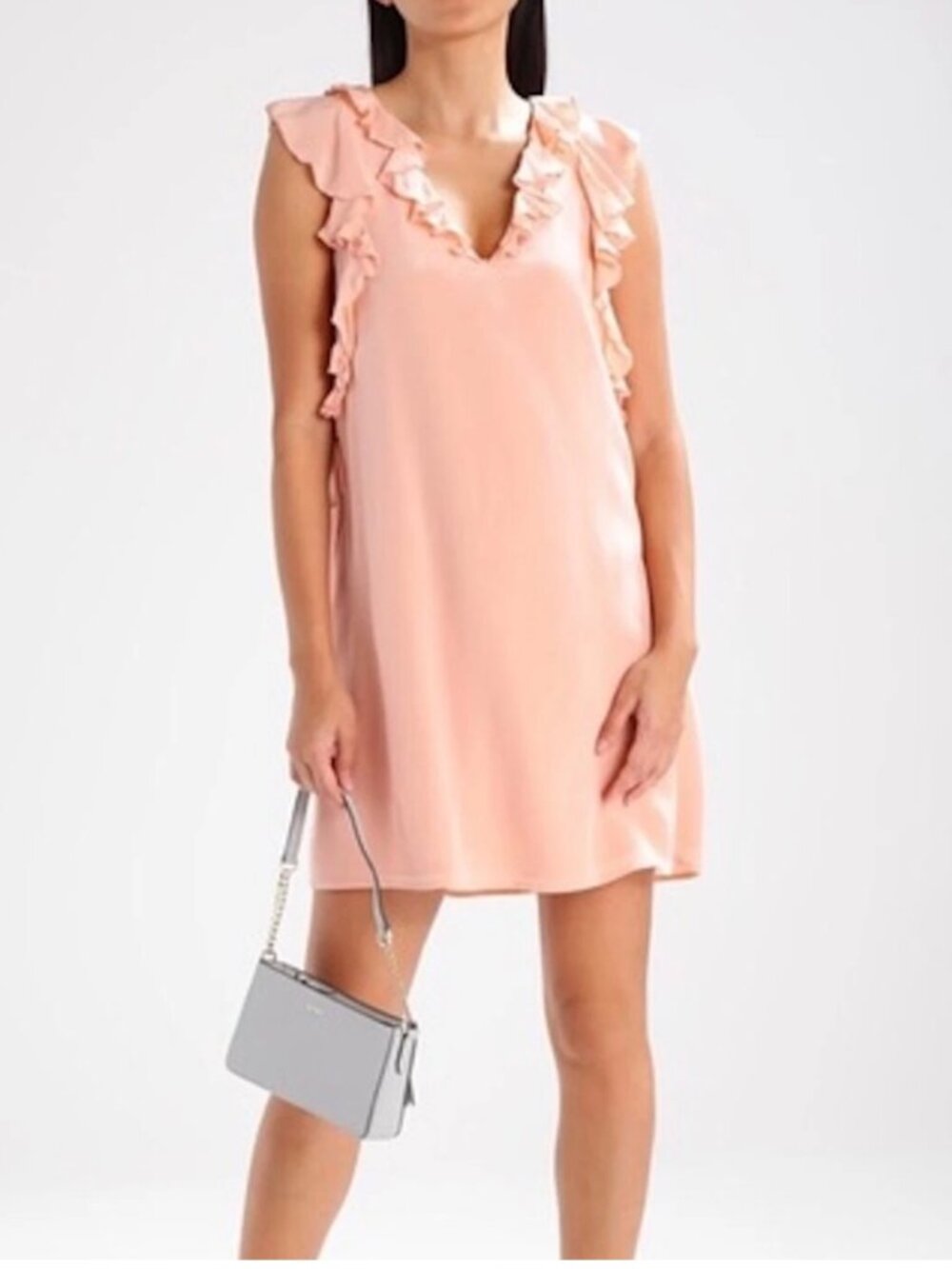 Club Monaco Dresses Sleeveless Ruffle Peace Silk Size 6